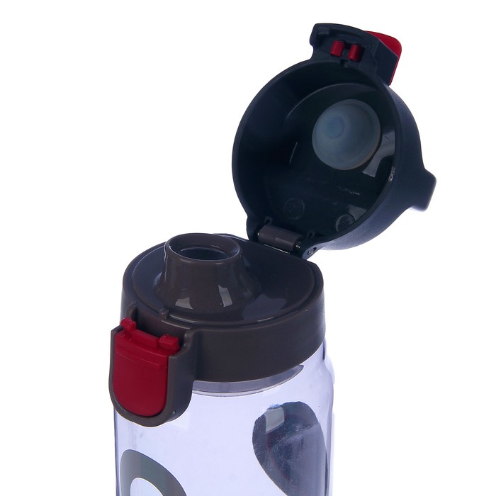 Бутылка для воды 830 мл, спортивная, крышка с резиновой ручкой, на кнопке, микс, 7х26.5 см 273529