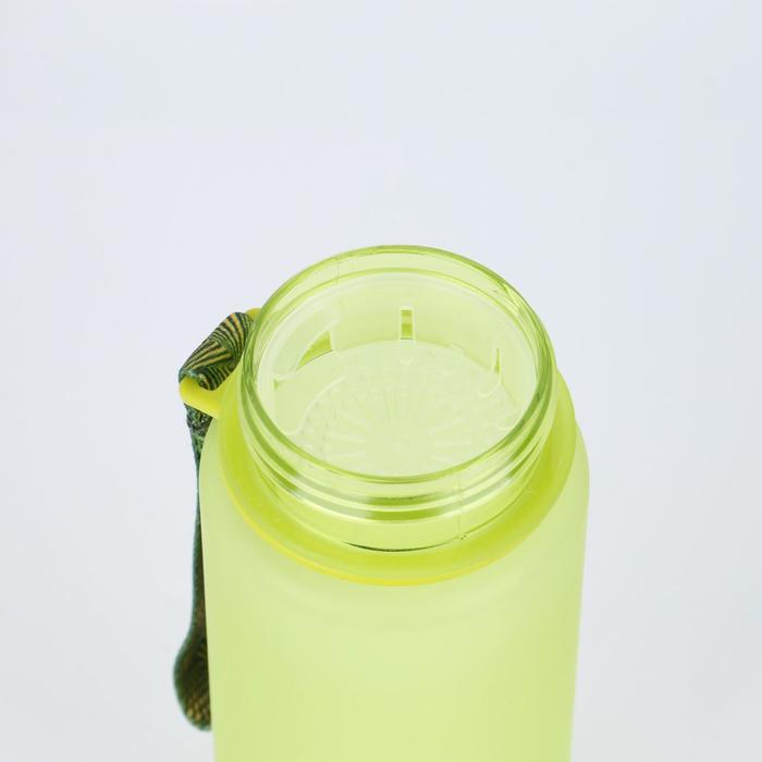 Бутылка для воды 600 мл, крышка закручивается, на кнопке, на браслете, микс, 6х22.5 см