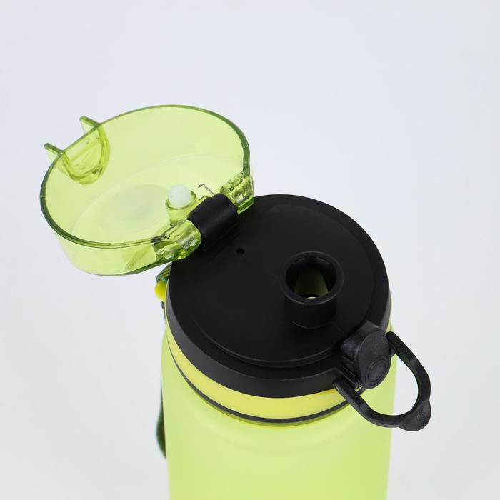 Бутылка для воды 600 мл, крышка закручивается, на кнопке, на браслете, микс, 6х22.5 см