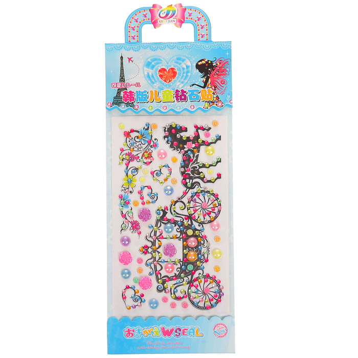 Наклейка пластик стразы "Карета" 2 листа 28х10,5 см