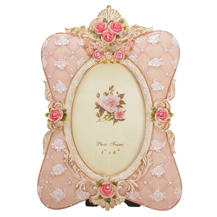 Фоторамка полистоун 10х15 см "Монплезир" стразы 24х17 см