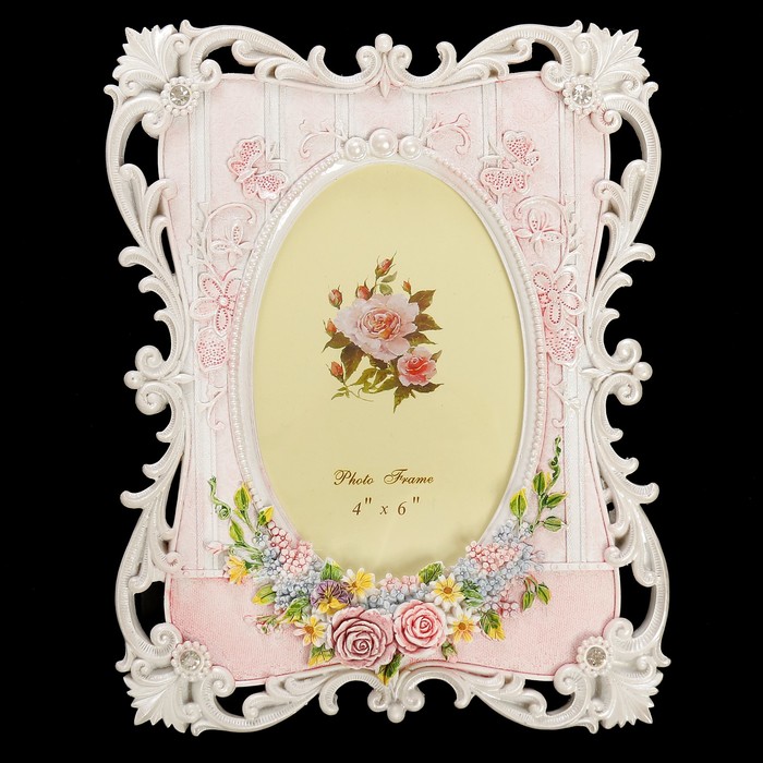 Фоторамка полистоун 10х15 см "Тюильри" стразы 22х17,5 см