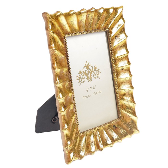 Фоторамка полистоун 10х15 см "Люневиль" золотая патина 21,5х16,5 см