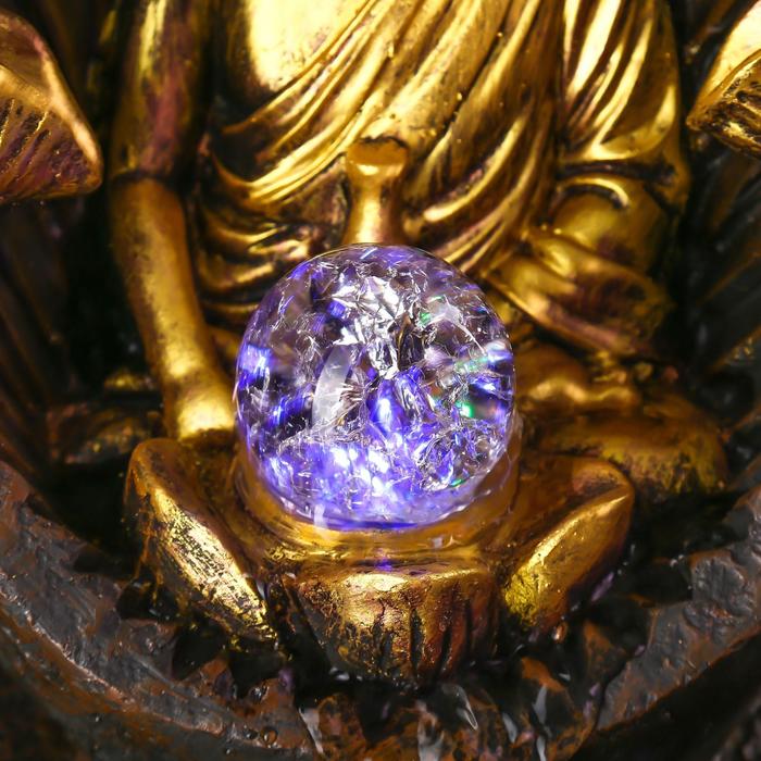 Фонтан полистоун "Будда с лотосом" 35х25х20 см