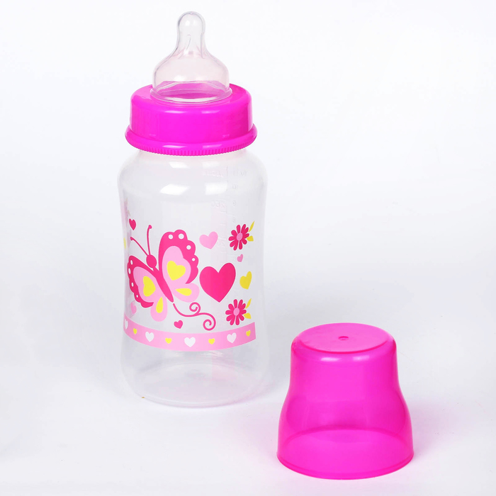 Бутылочка для кормления, 320 мл, от 0 мес., цвет розовый