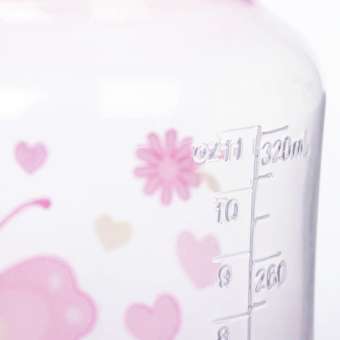 Бутылочка для кормления, 320 мл, от 0 мес., цвет розовый