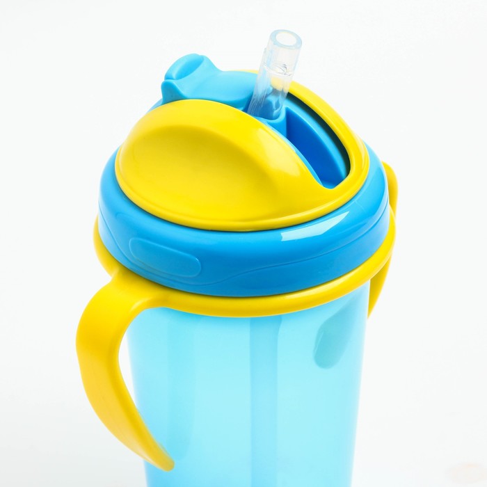 Поильник детский с трубочкой, 340 мл, от 9 мес., цвета МИКС