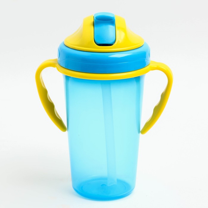 Поильник детский с трубочкой, 340 мл, от 9 мес., цвета МИКС