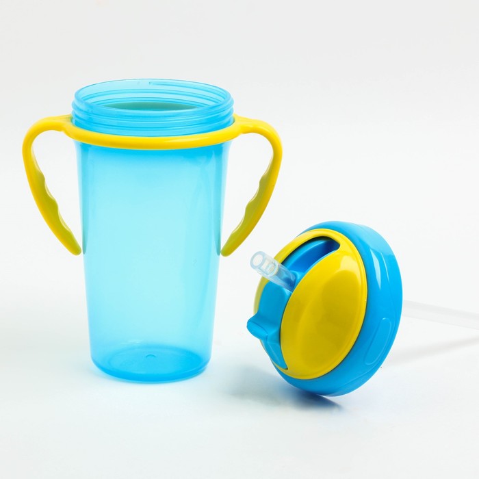 Поильник детский с трубочкой, 340 мл, от 9 мес., цвета МИКС