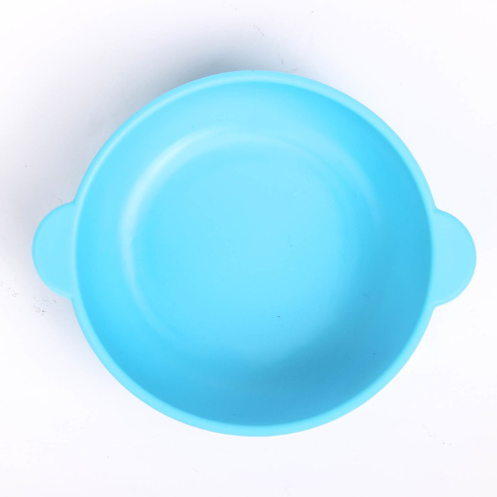 Миска детская силиконовая, 270 мл, глубокая, цвет голубой