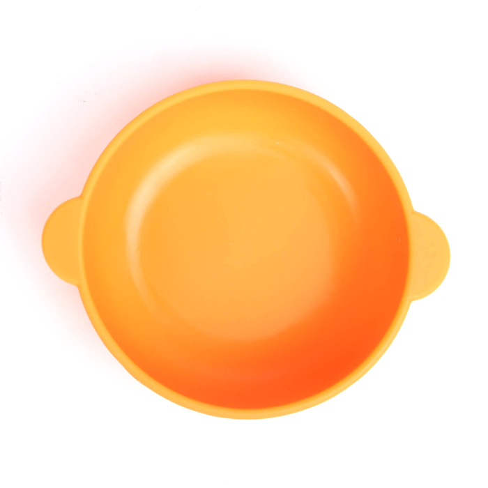 Миска детская силиконовая, 270 мл, глубокая, цвет оранжевый