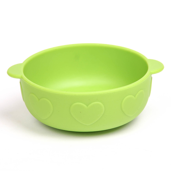 Миска детская силиконовая, 270 мл, глубокая, цвет зелёный