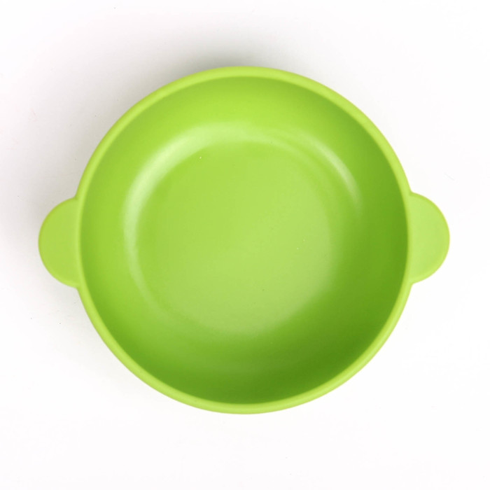 Миска детская силиконовая, 270 мл, глубокая, цвет зелёный