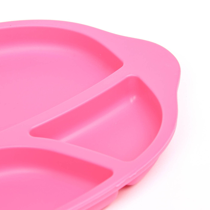 Тарелка детская силиконовая, 4 секции, цвет малиновый