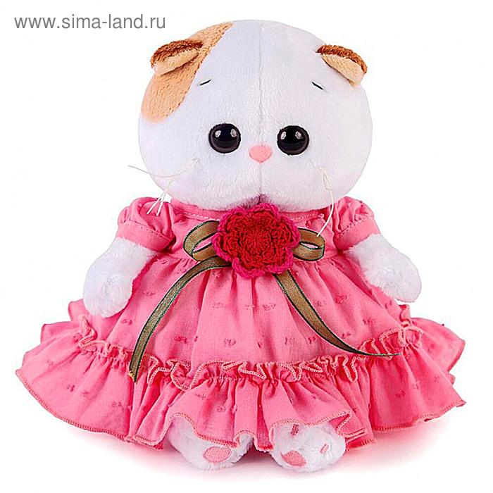 фото Мягкая игрушка «ли-ли baby», в платье с вязаным цветочком, 20 см басик и ко