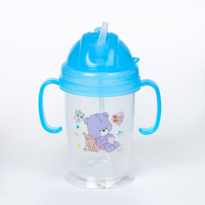 Поильник детский с трубочкой, 250 мл, от 9 мес., цвета МИКС