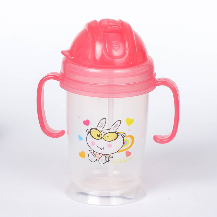 Поильник детский с трубочкой, 250 мл, от 9 мес., цвета МИКС