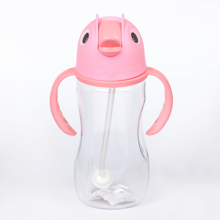 Поильник детский с трубочкой, 350 мл, от 9 мес., цвета МИКС