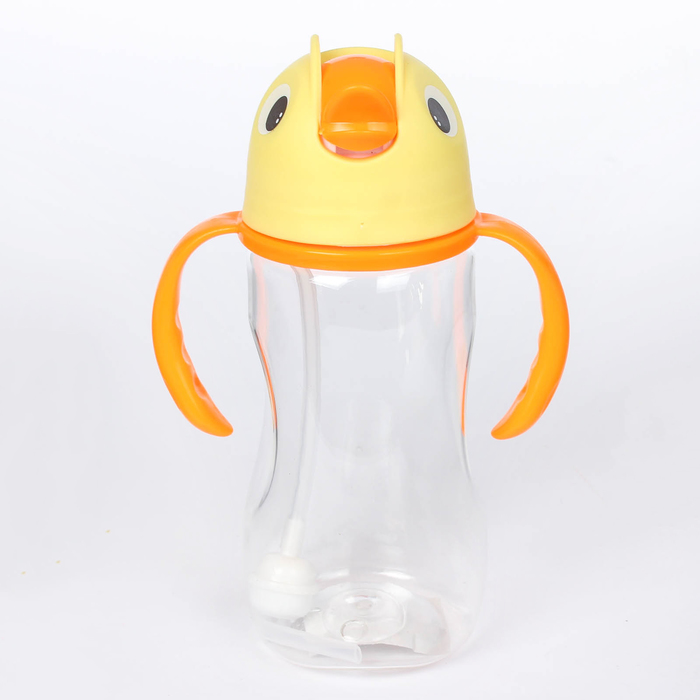 Поильник детский с трубочкой, 350 мл, от 9 мес., цвета МИКС