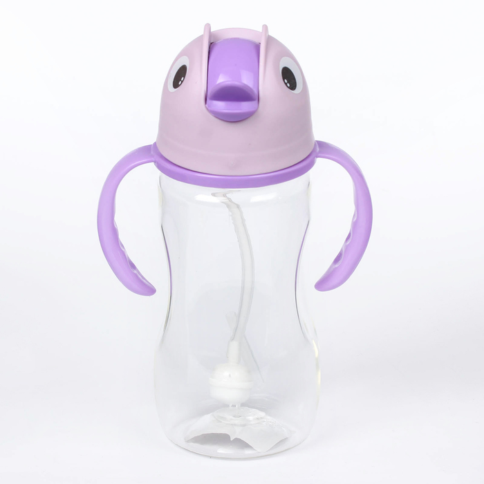 Поильник детский с трубочкой, 350 мл, от 9 мес., цвета МИКС