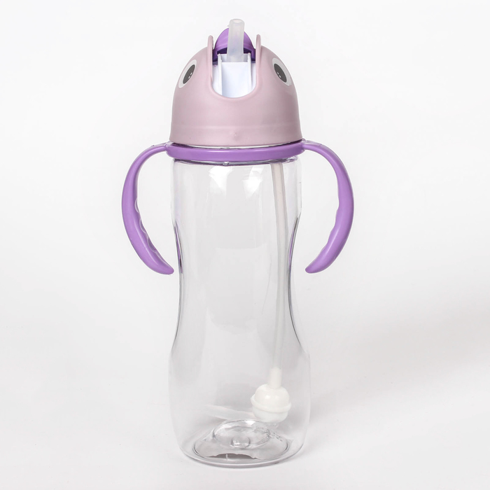 Поильник детский с трубочкой, 380 мл, от 9 мес., цвета МИКС