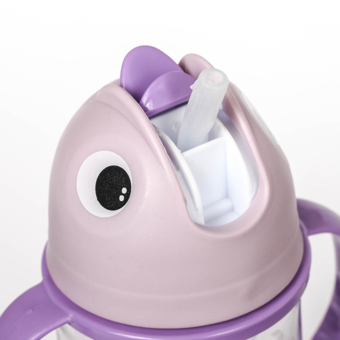 Поильник детский с трубочкой, 380 мл, от 9 мес., цвета МИКС