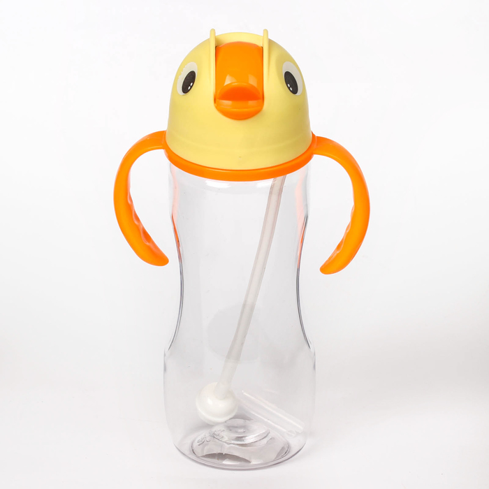 Поильник детский с трубочкой, 380 мл, от 9 мес., цвета МИКС