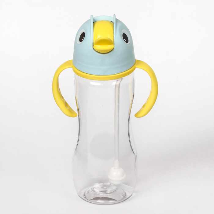 Поильник детский с трубочкой, 380 мл, от 9 мес., цвета МИКС