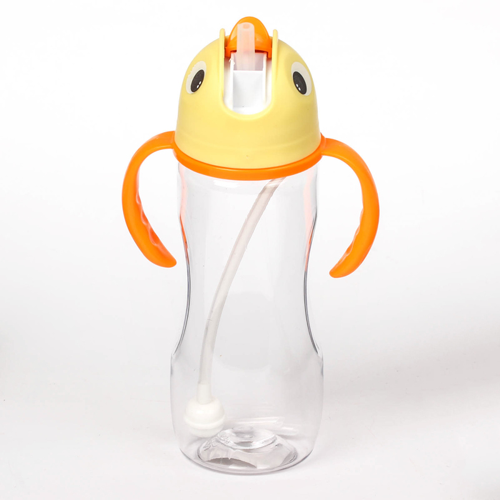 Поильник детский с трубочкой, 380 мл, от 9 мес., цвета МИКС