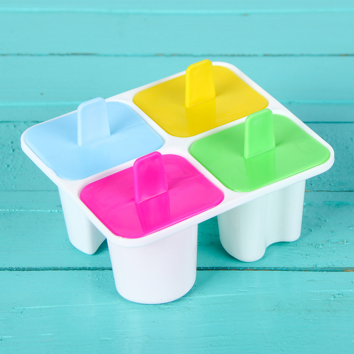 Форма для мороженого "Лолли", 4 ячейки, цвета МИКС