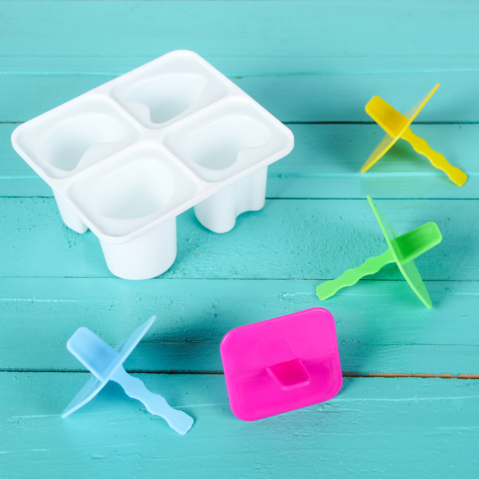 Форма для мороженого "Лолли", 4 ячейки, цвета МИКС