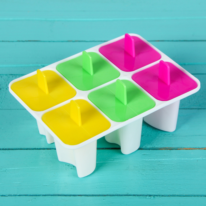 Форма для мороженого "Лолли", 6 ячеек, цвета МИКС