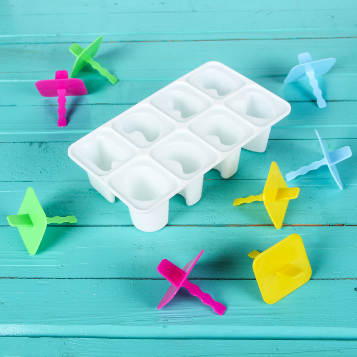 Форма для мороженого "Лолли", 8 ячеек, цвета МИКС