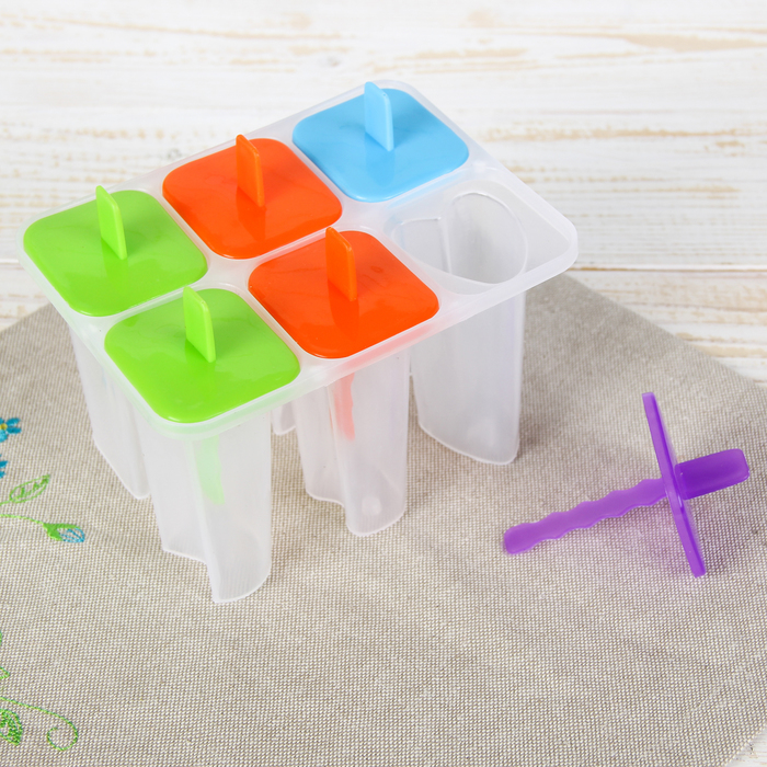 Форма для мороженого "Чупик", 6 ячеек, цвета МИКС