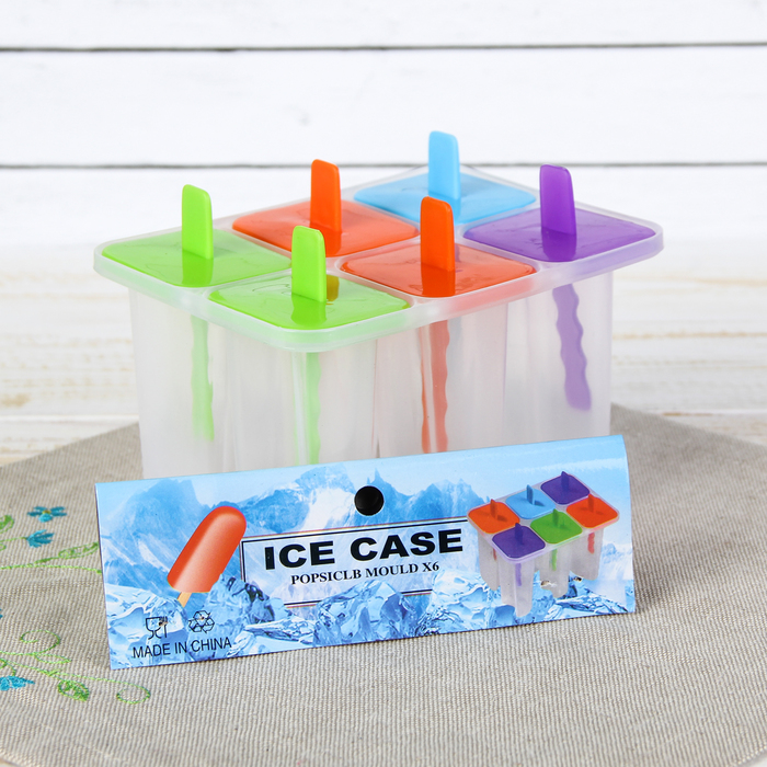 Форма для мороженого "Чупик", 6 ячеек, цвета МИКС
