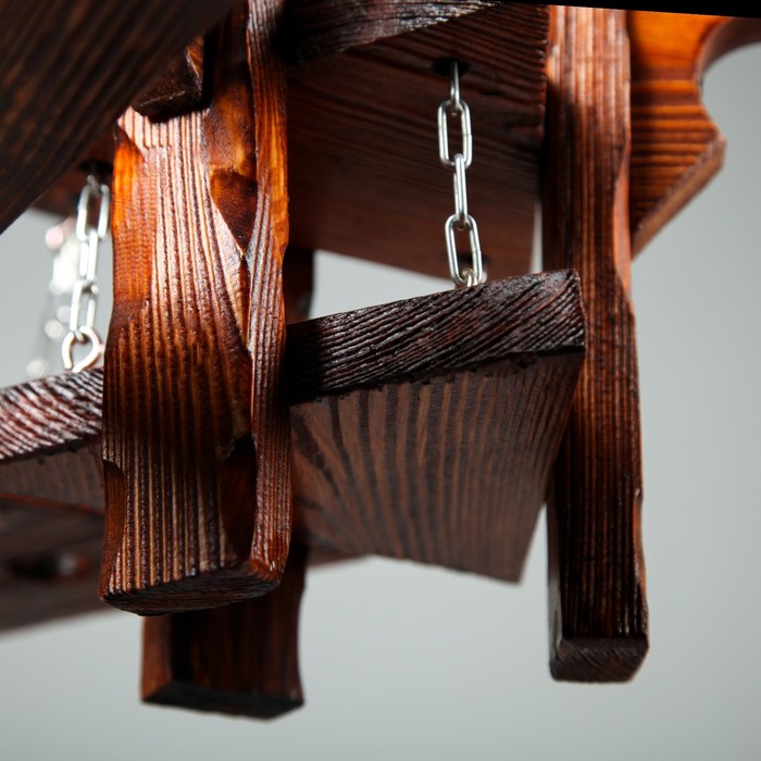 Люстра деревянная "Капрезе", 2 лампы, цвет вишня