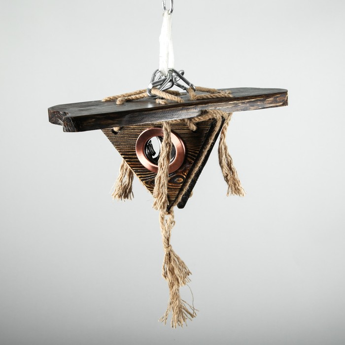 Люстра деревянная "Батискаф", 3 лампы, цвет палисандр