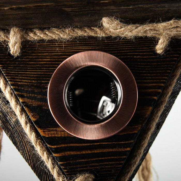 Люстра деревянная "Батискаф", 3 лампы, цвет палисандр