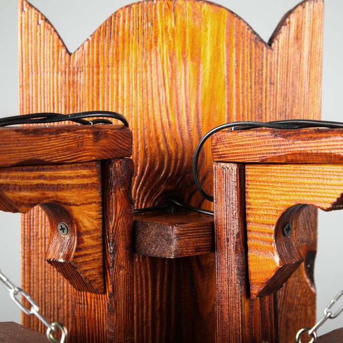 Бра деревянное "Коррида", 2 плафона, цвет вишня