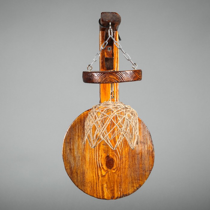 Бра деревянное "Циклоп", с круглыми плафонами, цвет тик