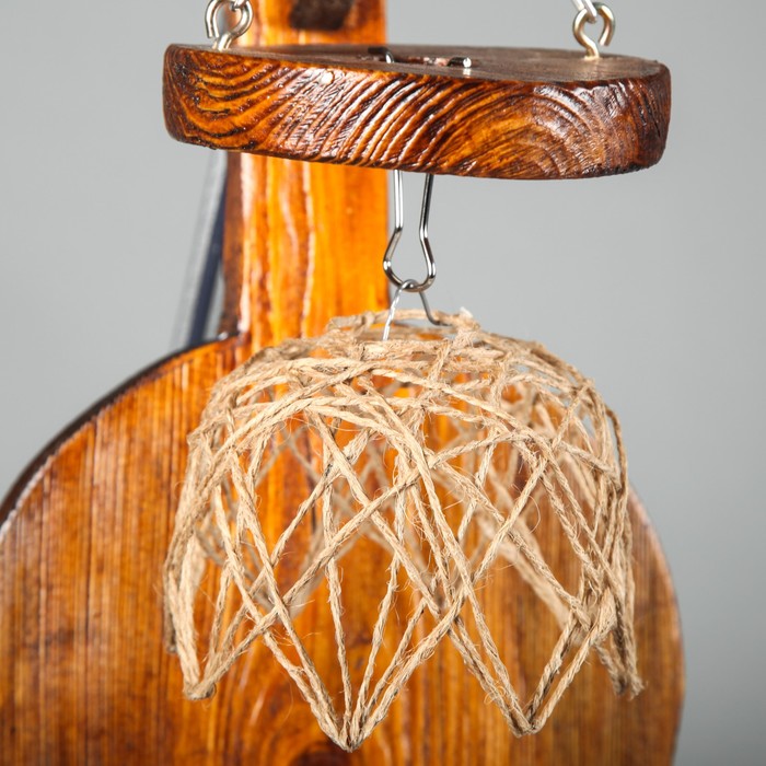 Бра деревянное "Циклоп", с круглыми плафонами, цвет тик