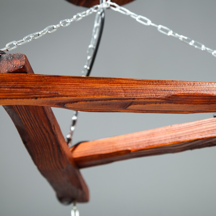 Люстра деревянная "Прайм" с круглыми плафонами, цвет вишня