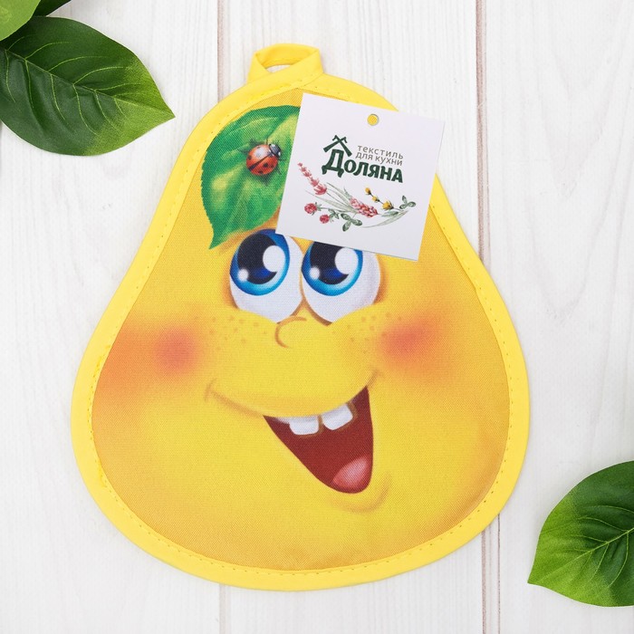 Прихватка "Доляна" Груша, 20 х 18 см, 35% х/л, 65% п/э, ватин 250г/м2