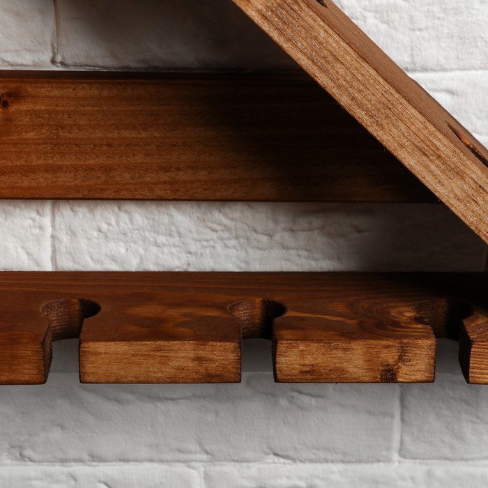 Полка для вина "Уголок Луиджи", массив сосны, 20 х 30 см