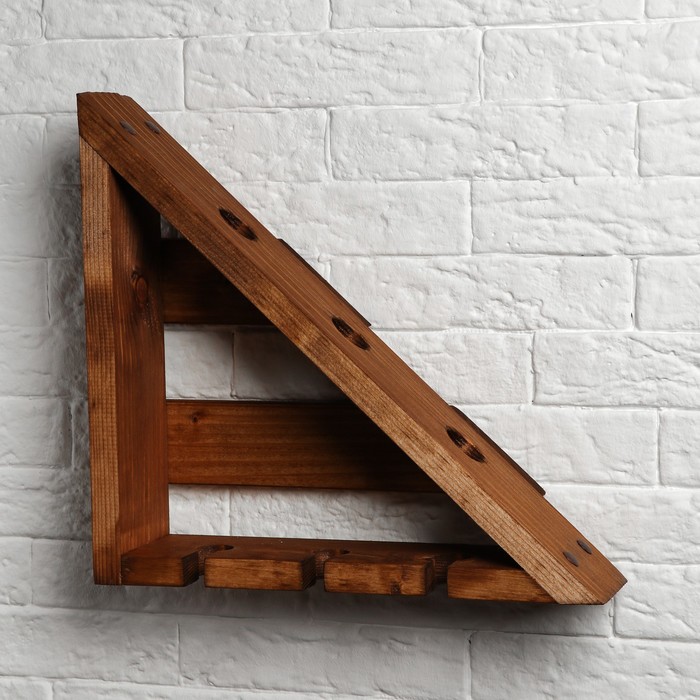 Полка для вина "Уголок Луиджи", массив сосны, 20 х 30 см