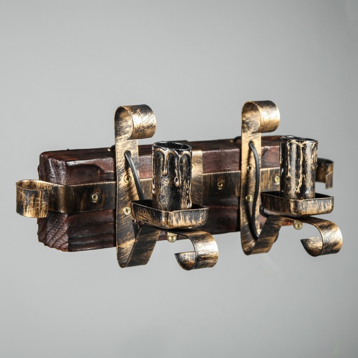 Бра деревянное "Век", 2 лампы