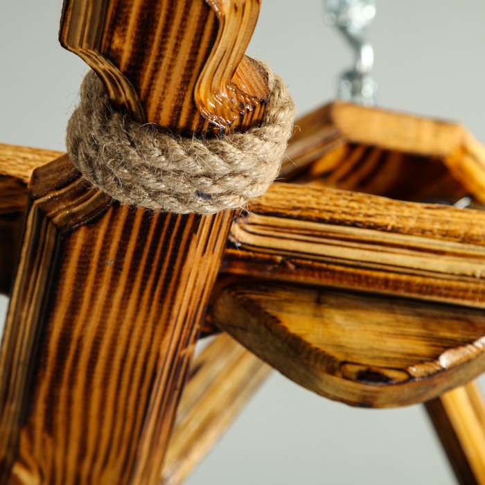 Люстра деревянная "Ромб", 2 лампы, 72х45 см