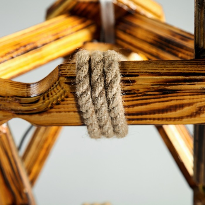 Люстра деревянная "Ромб", 4 лампы, 72х45 см