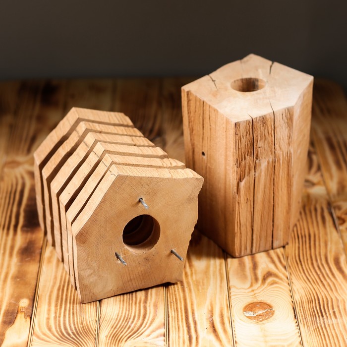 Светильник настольный деревянный "Сириус", светлое дерево, форма микс