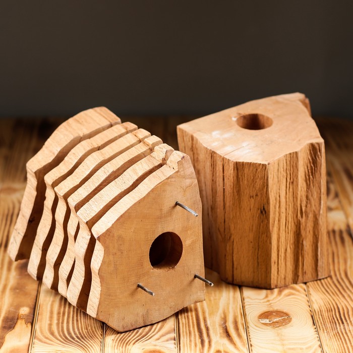 Светильник настольный деревянный "Сириус", светлое дерево, форма микс